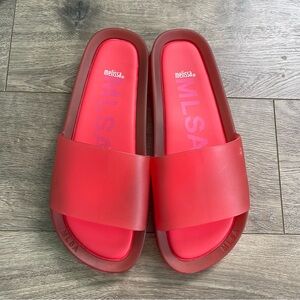 Melissa Women’s Size 9 Red Beach Slide Sandals
